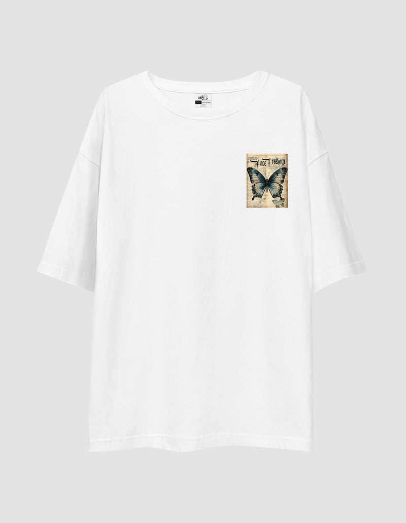 Oversized Tshirt Vintage Butterfly - TZS Exclusive