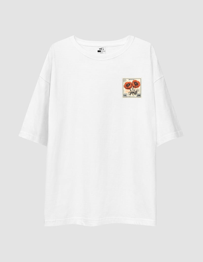 Oversized Tshirt Rose Words- TZS Exclusive