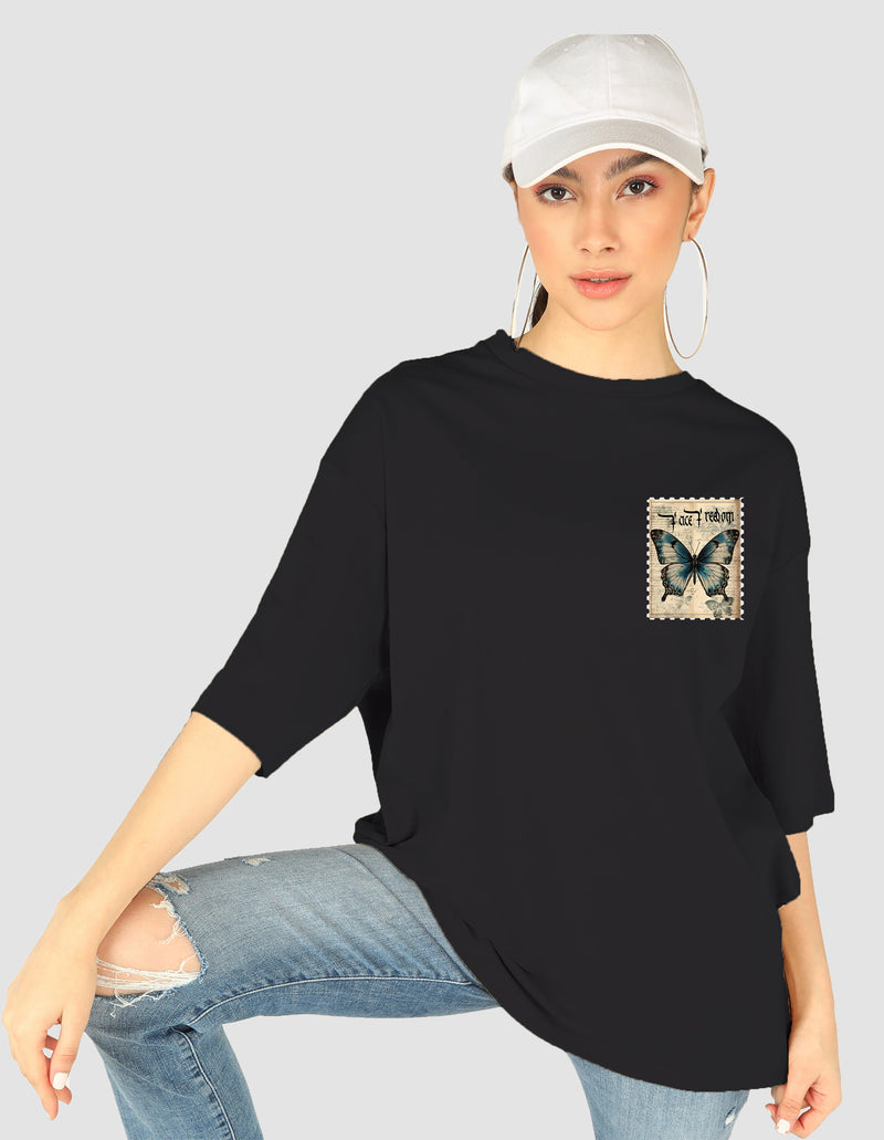 Oversized Tshirt Vintage Butterfly - TZS Exclusive