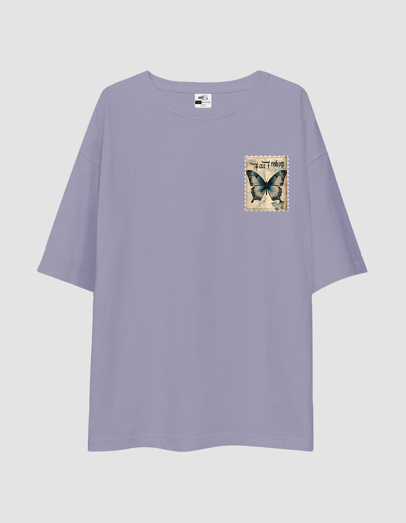 Oversized Tshirt Vintage Butterfly - TZS Exclusive