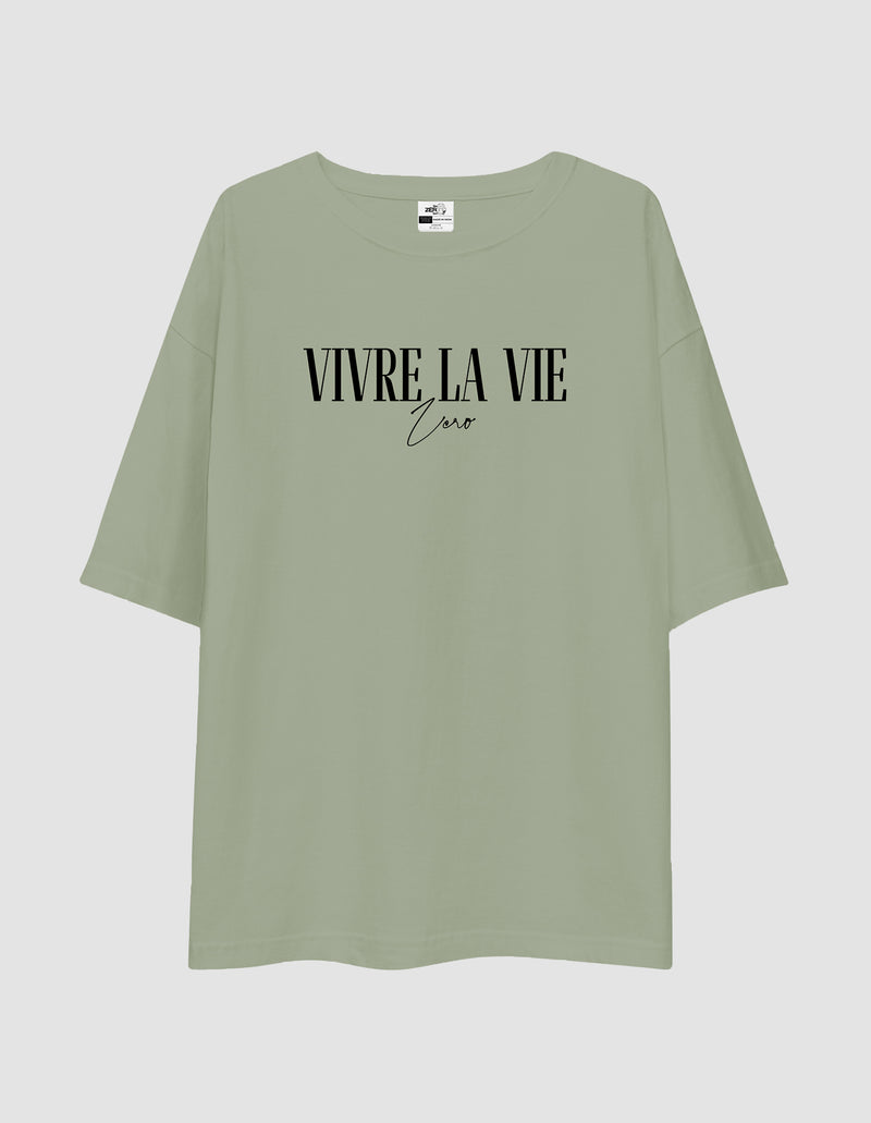 Oversized Tshirt Vivre La Vie- TZS Exclusive