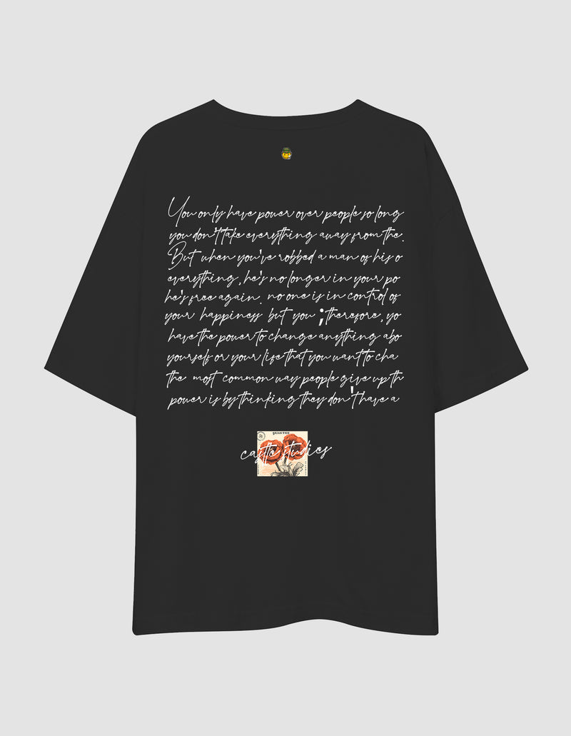 Oversized Tshirt Rose Words- TZS Exclusive