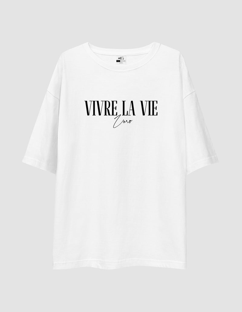 Oversized Tshirt Vivre La Vie- TZS Exclusive