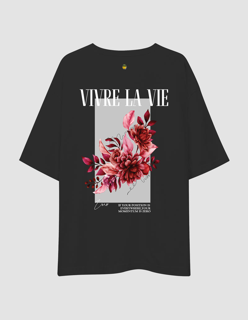 Oversized Tshirt Vivre La Vie- TZS Exclusive