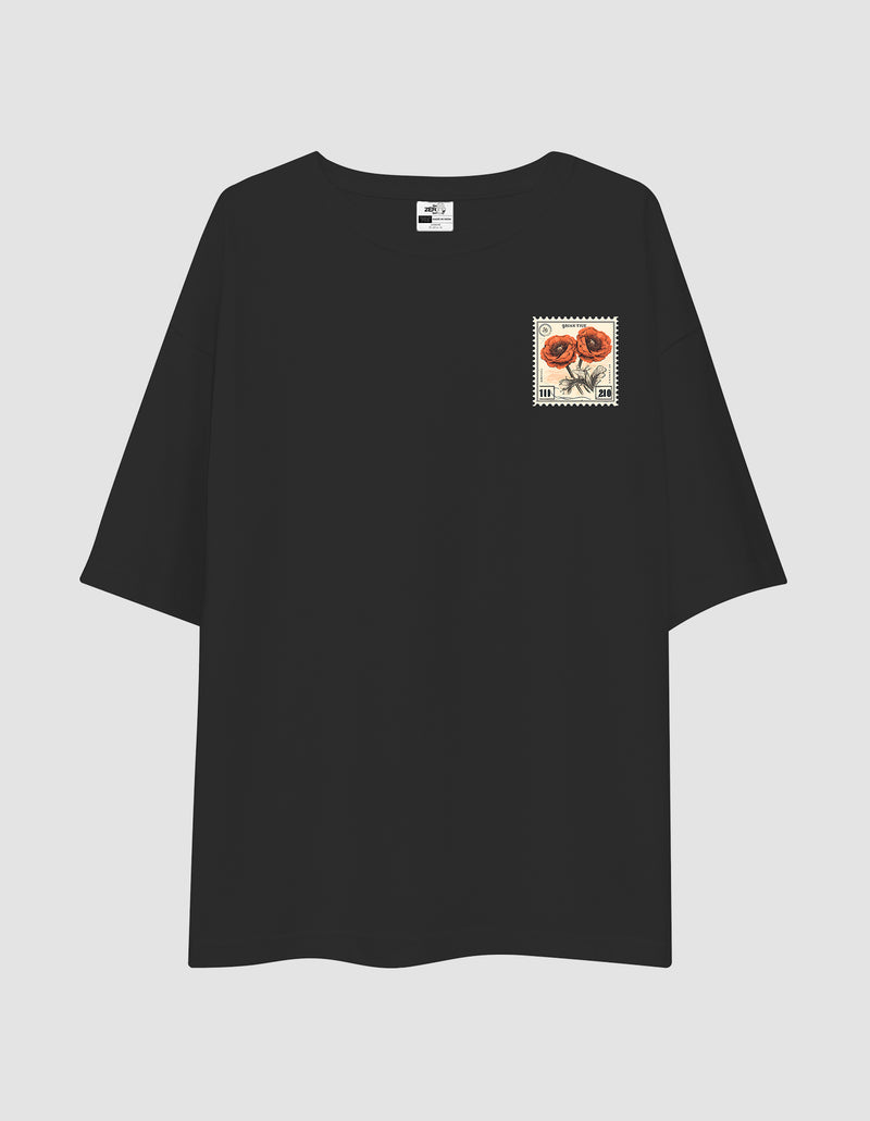 Oversized Tshirt Rose Words- TZS Exclusive